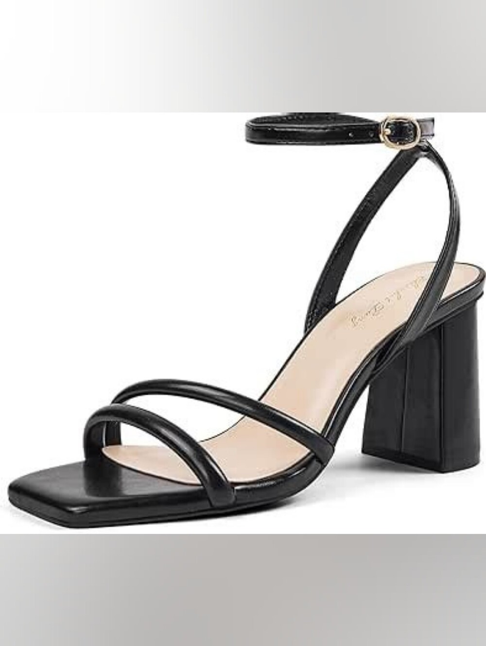 Elisabet Tang Womens Chunky Heeled Sandals - Square Open Toe - Size 9, Black